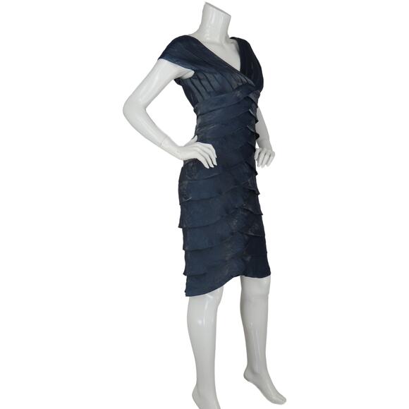 Adrianna Papell Layered Tiered Ruffle Tier Evening Party Cocktail Dress - Picture 1 of 7